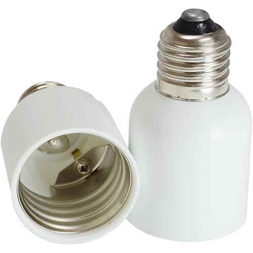 2-Pack E26 to E39 Adapter, Enlarge E26 to E39 Socket to Fit Mogul Base Bulbs, Light Base Converter (E39 Bulbs to E26 Bulbs), Lamp Socket Connector (The Female is E39 & The Male is E26)