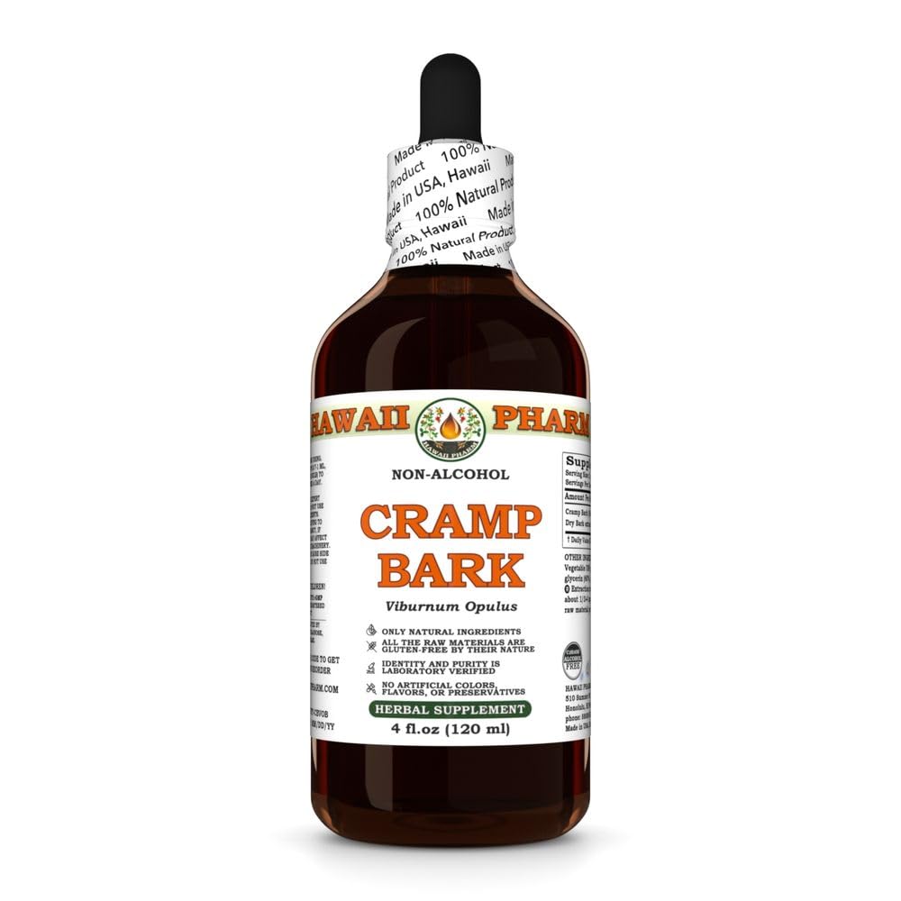 Hawaii Pharm Cramp Bark Alcohol-Free Extract, 4 fl oz 4 Fl Oz (Pack of 1)