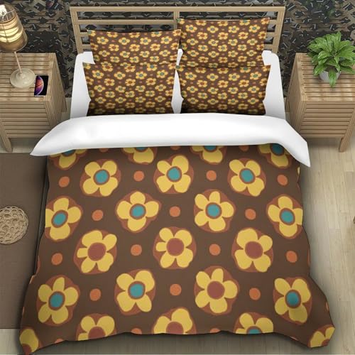 Housse de couette 200x200cm en microfibre supérieure avec imprimé floral 3D - 5