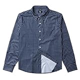 Joe & Bella Magnetic Shirt for Men | Men's Adaptive Button-Down Shirt with Magnetic Buttons and Lightweight Stretch Fabric, Navy Check, Extra-Large