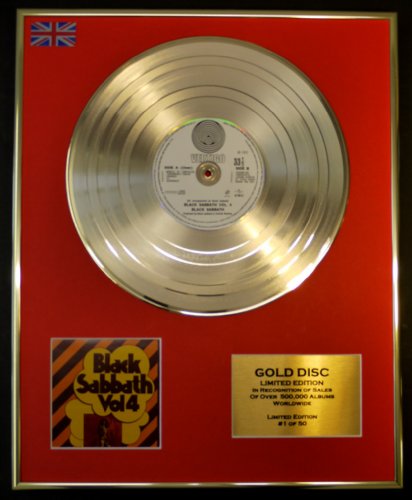 Image of BLACK SABBATH/LTD. EDITION CD GOLD DISC/RECORD/VOL. 4