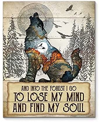 Plaque En Métal Avec Inscription « Duck Hunting And Into The Forest I Go To Lose My Mind And Find My Soul » Pour Décoration Murale De Salle De Bain, Cuisine, Café