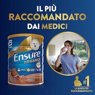 Ensure Advance Integratore Alimentare Proteico in Polvere, con 27 Vitamine e Minerali, Integratore Alimentare con Proteine, Calcio e HMB, Confezione 850g, Gusto Cioccolato