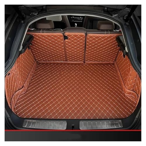 Tapis de coffre pour VW Teramont 7 places 2017-2023 protection intégrale sur mesure marron