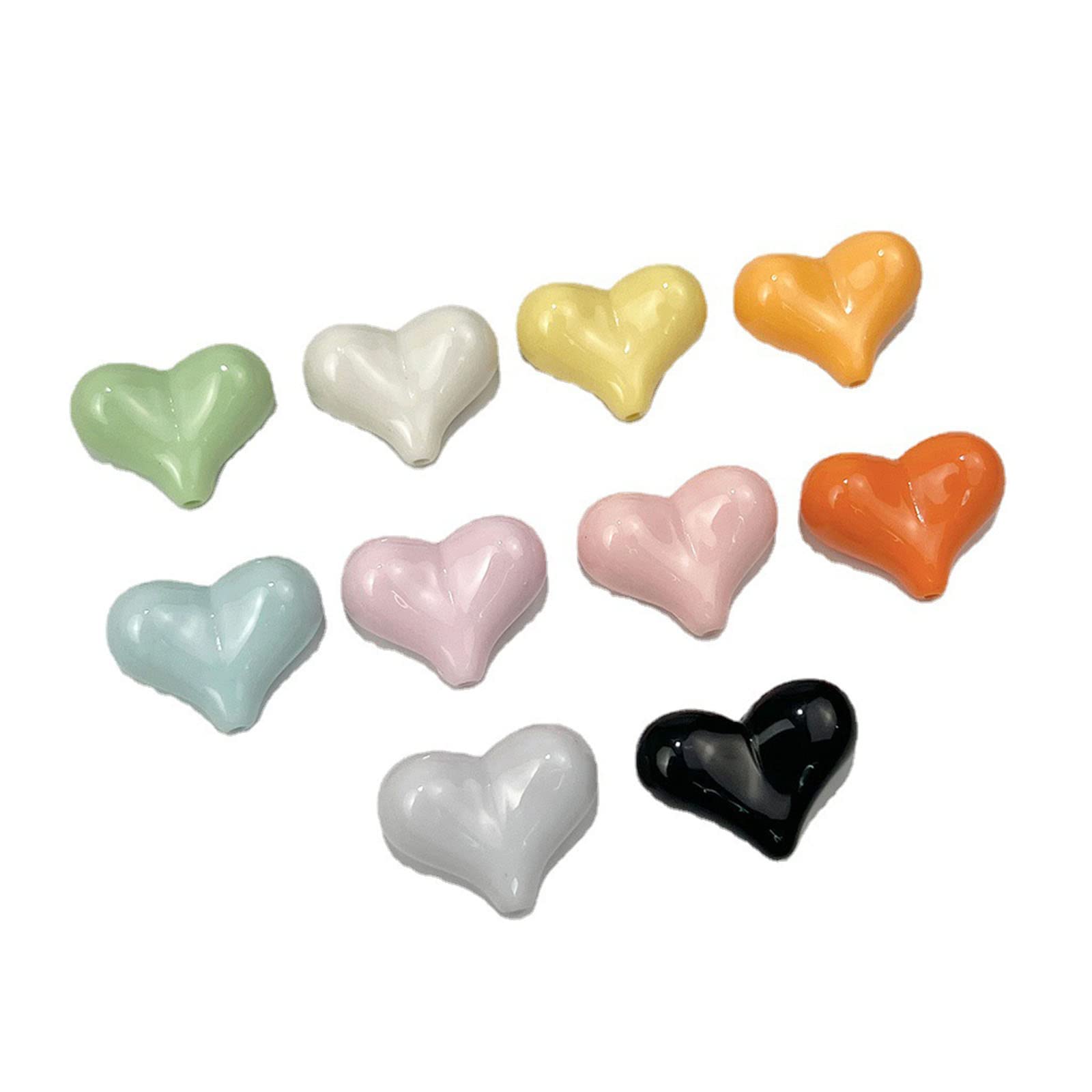 100 Perline Acriliche A Forma Di Cuore Trasparenti Satinato - 12 Mm - Per Creazione Gioielli, Bracciali, Trecce E Decorazioni San Valentino (Rosa) - 3