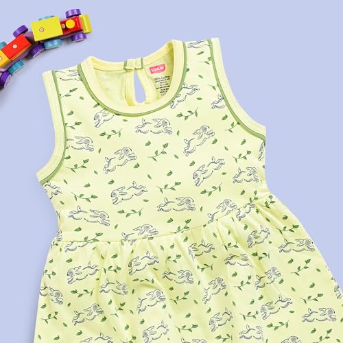 Image of LuvLap Baby Girl 100% Cotton Sleevless Girls Frock Pack of 3