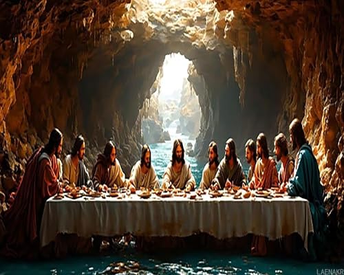 The Last Supper Paint by Number Kit for Adults The Last Supper Adult Paint by Number Kits on Canvas for Beginners, DIY Acrylic Oil Number Painting Kits for Home Decor Gifts 40x50cm Without Frame