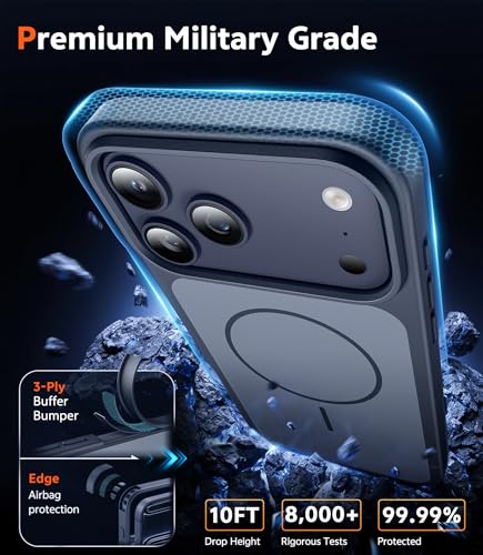 Image of FNTCASE for iPhone 17 Pro-Max Case: Magnetic Phone Cases with Screen Protector Compatible with Magsafe Slim Rugged Shockproof Protective Dual-Tone Design Cell Cover