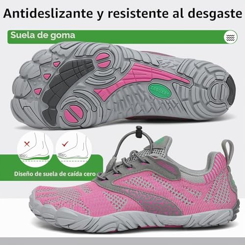 Miniatura 5 de Saguaro Barefoot Zapatillas De Trail Hombre Escarpines Mujer Zapatos De Agua Minimalistas Zapatillas De Deporte Acuaticos Exterior Interior Rosa 41