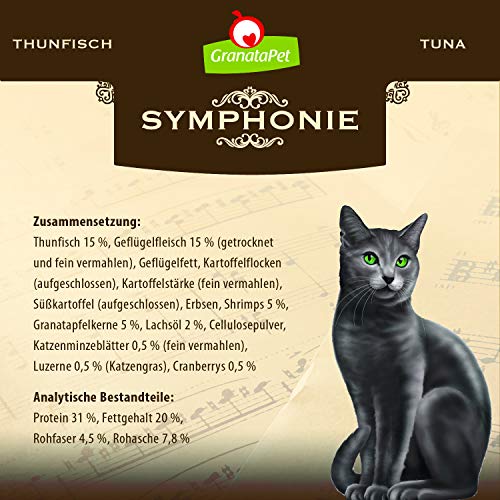 GranataPet Symphonie No. 1 Thunfisch, Trockenfutter für Katzen, Alleinfuttermittel ohne Getreide & Zuckerzusätze, schmackhaftes Katzenfutter mit edlem Fisch, 300 g