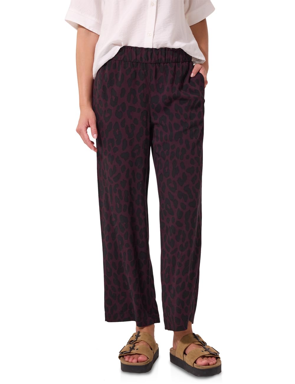 Street One Studio Mid Waist Culotte with Leo Pattern Very Berry 42