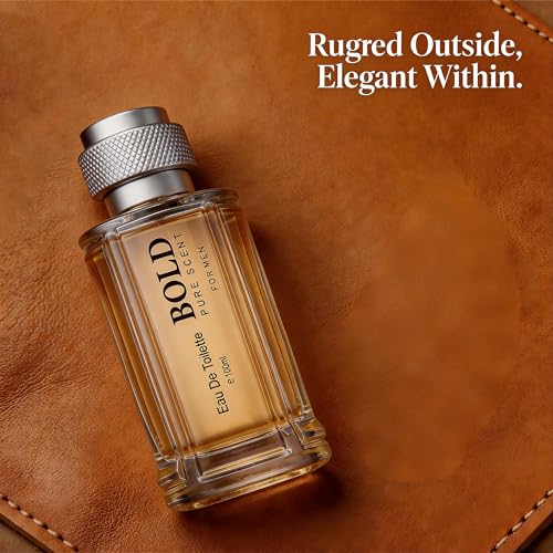 Image of AFLUXE Blod Pure Scent Eau de Parfum for Men, Fresh Spicy Leather Cologne with Ginger, Mandarin & Woody Notes, Long Lasting Masculine Fragrance, 3.4 Fl Oz (100ml)