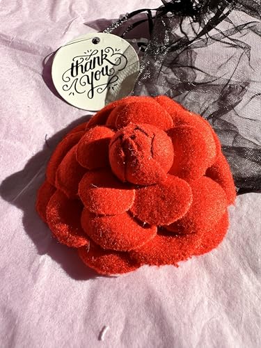 Image of Vintage Style Elegant Camellia Fabric Flower Brooch Pin Scarf Bridal Dress Wedding Accessories Jewelry Gift