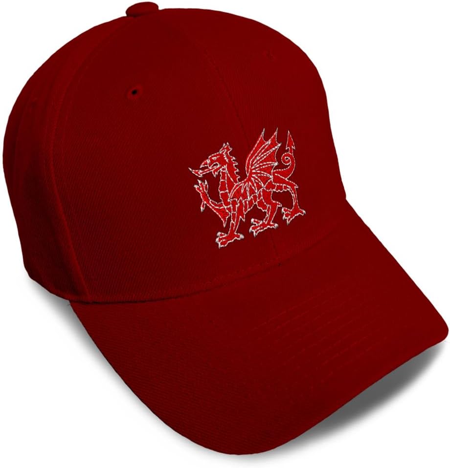 Custom Baseball Cap Welsh Dragon Embroidery Acrylic Dad Hats for Men & Women