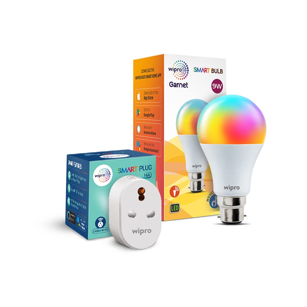 Wipro 16A Smart Plug-Suitable For Large Appliances-Gysers, Microwave Ovens, Air Conditioners-White + Wipro 10A Smart Plug-Suitable For Small Appliances-TVs, Electric Kettle, Mobile & Laptop Chargers (B09SKQSGZ9) Amazon Price History, Amazon Price Tracker