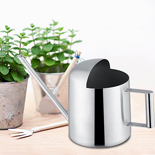 Stainless Steel Watering Can Long Spout Modern Style 300ml for Home Garden Lawn Plants with Semi-Open Spout Design - Image 3