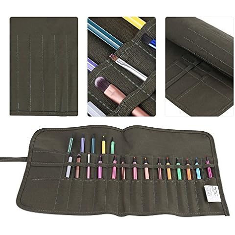 Bolsa de pincel para pintar, bolsa de lona de 30 ranuras más grandes con soporte para rotulador para pinceles de acuarela Cover