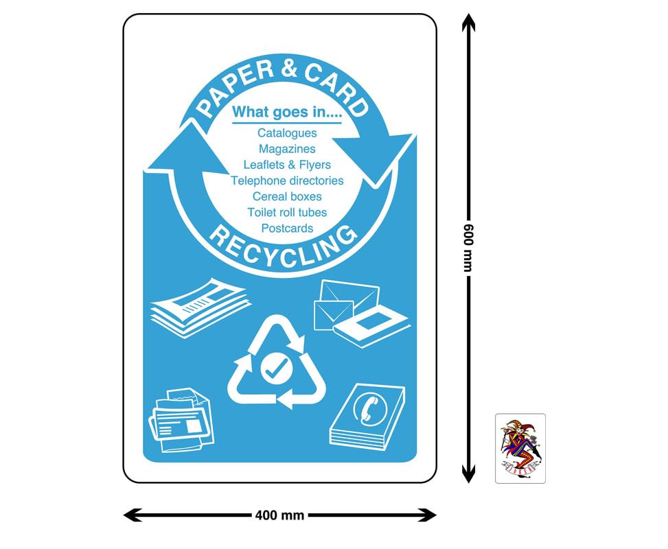 Recycling Signs Complete Pack Of 6 Essential For Recycling Bins 1 2mm Rigid Plastic For
