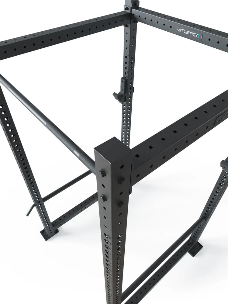 Atletica R8-Base2 Power Rack, 123 cm x 123 cm | Studioqualität, 3mm Stahl auf 75 mm Vierkantrohr, Basismodell