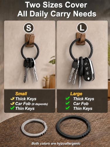 Image of Titanium Key Rings Heavy Duty Side Push Easy Open Split Keychain Rings