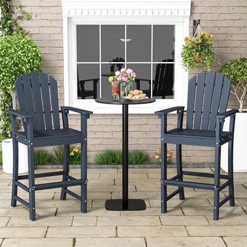 Tangkula-Outdoor-Tall-Adirondack-Chair-30-Inches-Seat-Height-HDPE-Bar-Height-Patio-Chair-with-High-Backrest-Armrests-and-Footrest-Outdoor-Bar-Stool-for-Balcony-Deck-Garden-Poolside-2-Navy Tangkula Outdoor Tall Adirondack Chair 30 Inches Seat Height HDPE Bar Height Patio Chair with High Backrest Armrests and Footrest Outdoor Bar Stool for Balcony Deck Garden Poolside 2 Navy