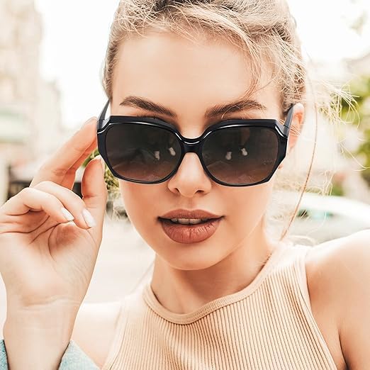 Damskie okulary przeciwsłoneczne z polaryzacją do noszenia na okularach UV400 model oversize