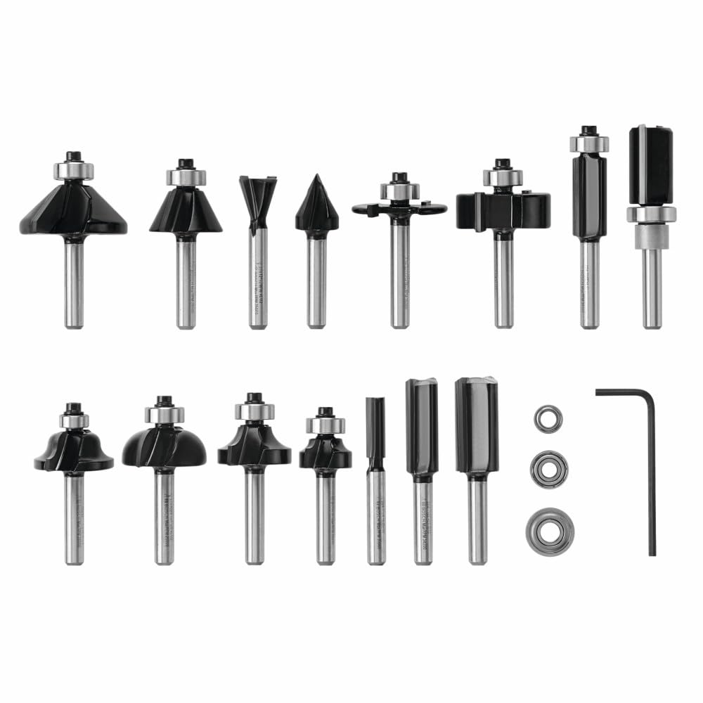 BOSCH 15 pc. Carbide-Tipped Wood Router Bit Set