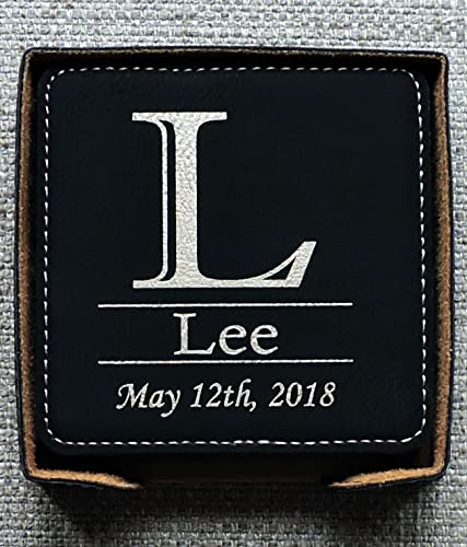 Monogramed Family Name Leather Coasters #TOP6