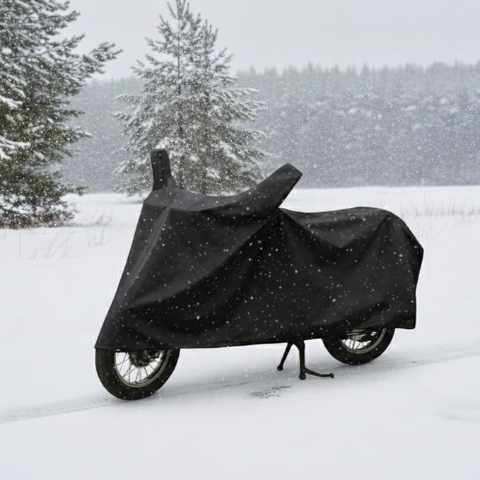Image of DAXO Waterproof Scooty Cover for Tvs Jupiter 125 | All Weather Protection from Rain, Dust, UV Rays & Scratches with Mirror Pockets & Buckle Belt | Jupiter 125 Scooty Cover