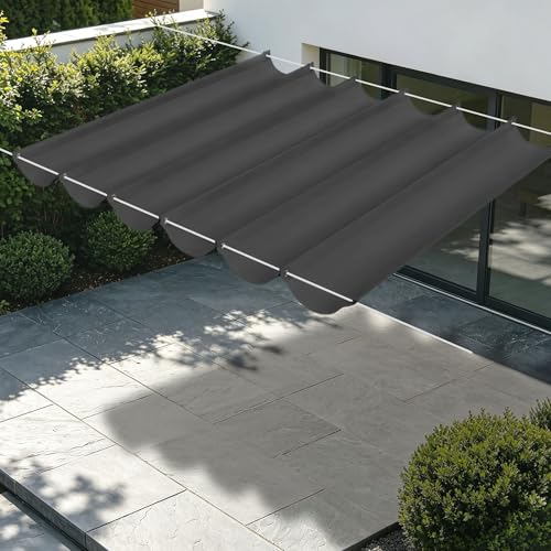 Toile ombrage rétractable résistante à l'eau avec œillets patio - 2