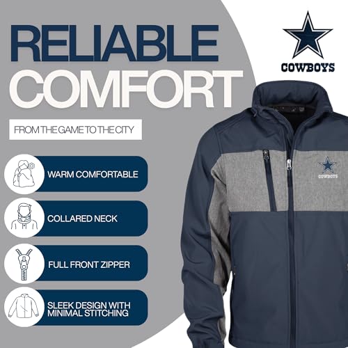 Image of dunbrooke Men's Navy Tennessee Titans Zephyr Softshell Full-Zip Jacket