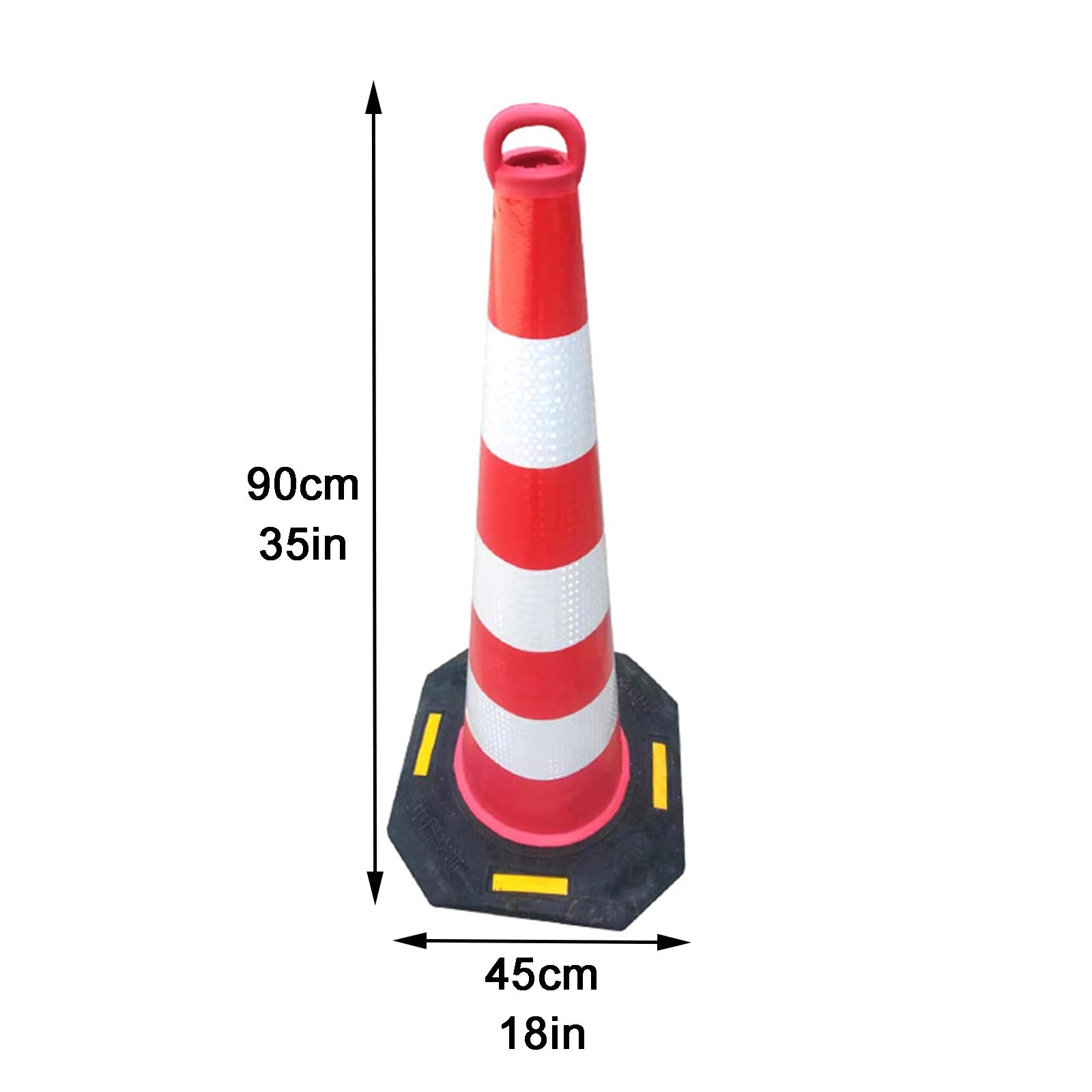 Cônes de signalisation de 35 Pouces avec Colliers réfléchissants et Base lestée Noire, Lot de 2, pour Le stationnement Routier et l'amélioration des écoles