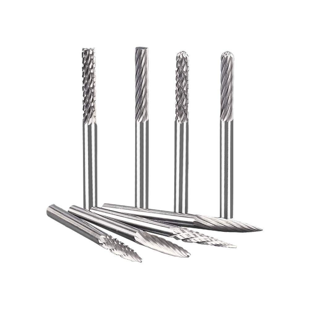 Tungsten Carbide Rotary File Hard Alloy Rotary bur Drill Bit Engraving Cutter 3mm Shank Grinding Head,3X3A,2