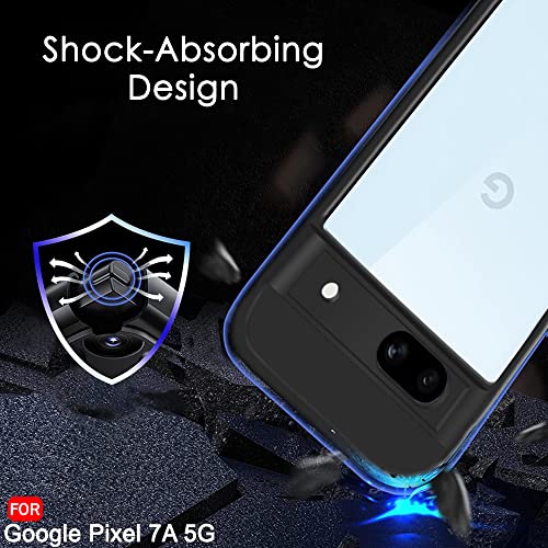 Image of TheGiftKart Ultra-Hybrid Shockproof Back Cover Case for Google Pixel 7A | Camera Protection Bump | Hard Back Cover Case for Pixel 7A (PC & TPU, Transparent Clear Back, Black Sides)