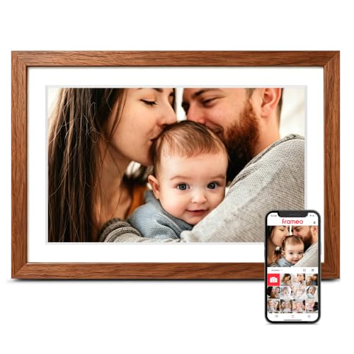 Image of Frameo 10.1'' WiFi Digital Picture Frame, Electronic Photo Frame Slideshow | 32GB, 1280x800 IPS HD Touch Screen, Send Photos & Videos from Phone to Frame, Wall-Mountable, Gifts for Mom, Women, Wedding