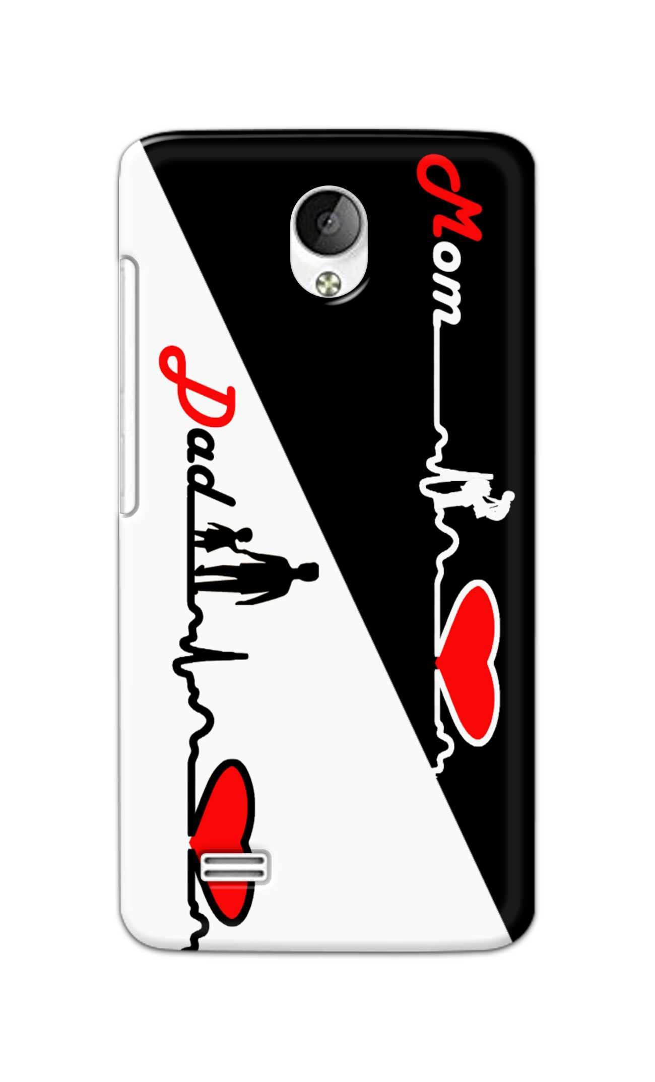 TweakyMod Designer Printed Hard Case | Mom and Dad Heart Beat Back Cover Compatible with VIVO Y21L