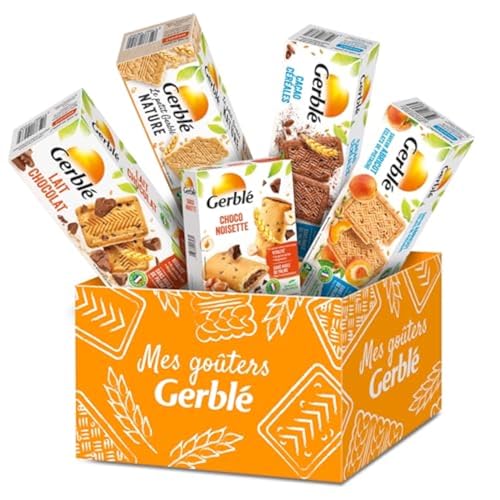 GERBLÉ – Boîte à Goûter Équilibrée – Assortiment Biscuits Sains & Gourmands pour 1 mois de Goûter - Réduit en Sucres – Cacao Durable – Sans...