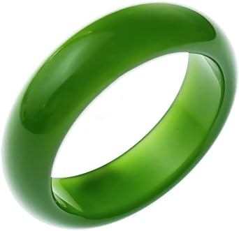 Jade Ring, Natural Green/White Hetic Jade, Green Jade Rings for Men and Women, Jade Jewellery, Crafts, Gifts for Women Ring Size5-12