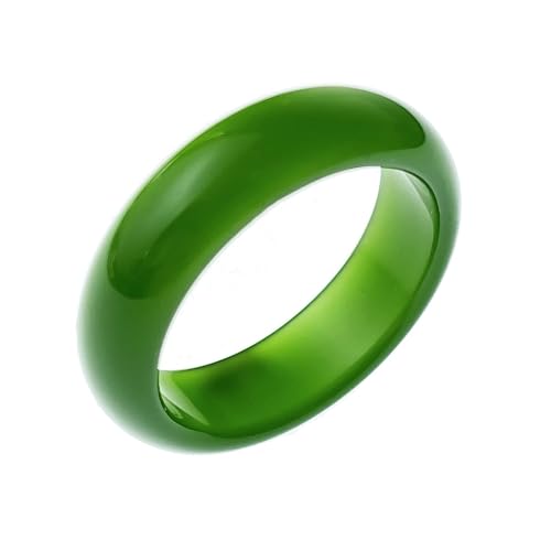 Jade Ring- Natural Green/White Hetian Jade, Green Jade Rings for