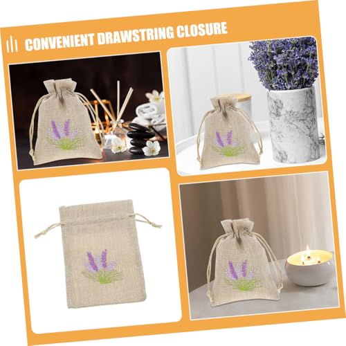 Bolsas Saco de Lino Vacías 6pz con Cordón Lavanda miniatura 4