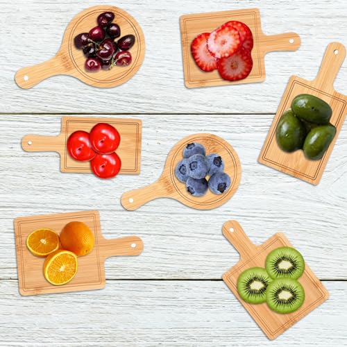 Set de 6 mini tablas de cortar de bambú miniatura 4