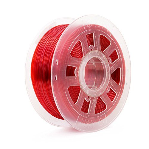 Gizmo Dorks 3D Printer Filament 1 kg / 2.2 lbs PLA 1.75mm Translucent Red