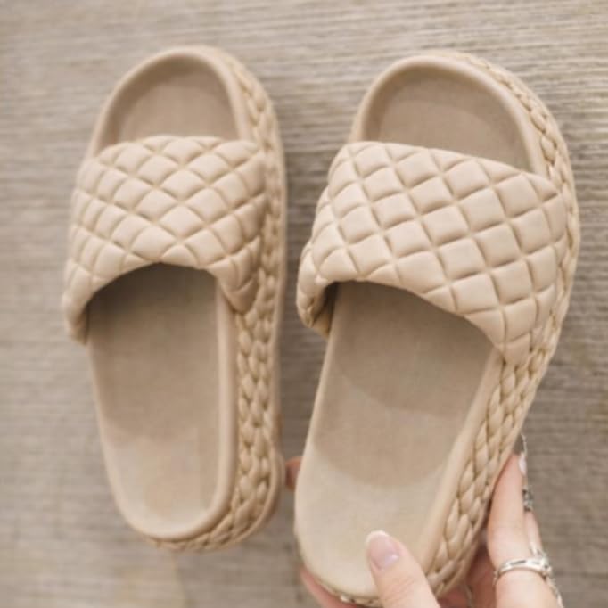 Image of Women's Anti-Skid Comfort Slippers | Soft Cushioned Eva Footbed Lightweight Slides for Summer | Girls Platfoam Slip-On Footwear for Home Indoor & Outdoor Use Flip Flop
