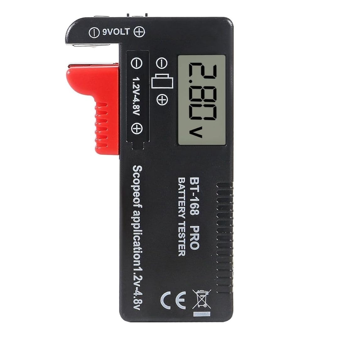 Battery Tester All Type Battery Checker Device, Digital Voltage & Capacity Detector for AA AAA C D 9V 18650 Button Cell | Universal Household Battery Health Tester with LCD Display-picture-33