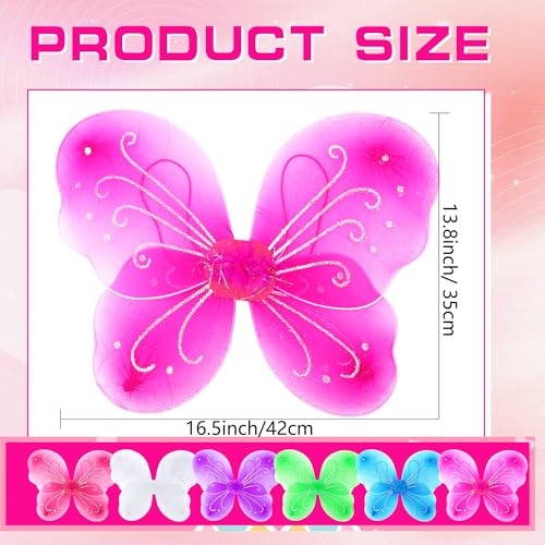 12 Pack Alas de Hada para Niñas Disfraz de Cosplay miniatura 2
