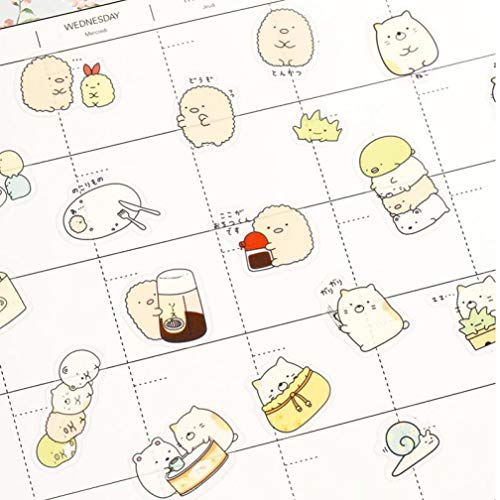 50Pcs/Bag Diy Cute Cartoon Kawaii Pvc Stickers Lovely Cat Bear Sticker For Diary Decoration pink