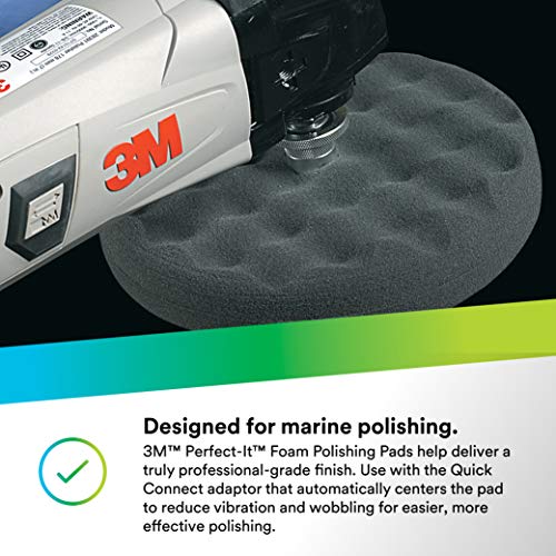 Image of 3M Perfect-It Foam Compounding Pad, 05707, 8 in, Hook & Loop Grip, Double-Sided, Polish Pad for Automotive, Professional-Grade Finish (Pack of 6)