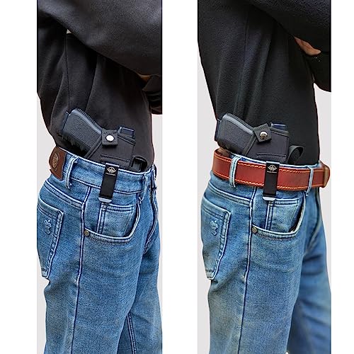 Gun Holster with Small & Medium Laser for Pistols : Glock 19 17..Taurus G3C G3 9mm..Sig Sauer..S&W M&P Shield..Ruger..Springfield With TLR-6 & CT Laser..- Fits 3.1\'\' to 4.7\'\' Barrel -Right/Left-Handed