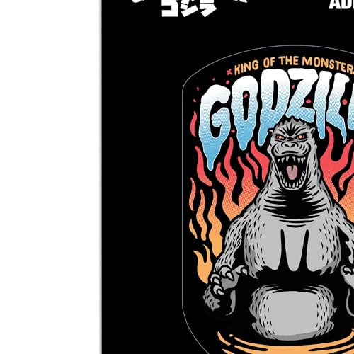 Image of Godzilla King of Monsters Adhesive Vinyl Decal - Epic Godzilla Sticker for Car, Laptop, or Home Theater Setup