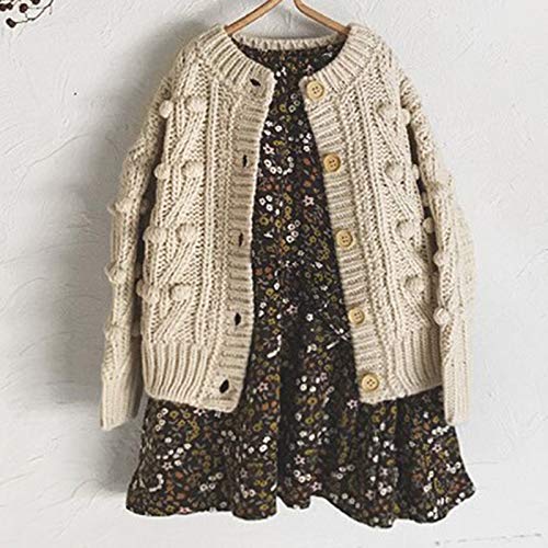 Moru Toddler Girls Fall Plain Cardigan Sweaters Kids Cable Knit Jacket Outwear3